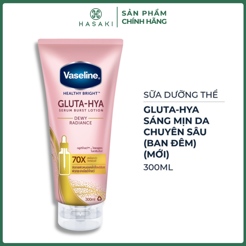 Sữa Dưỡng Thể Vaseline Sáng Da Chuyên Sâu Ban Đêm 300ml (Mới)
