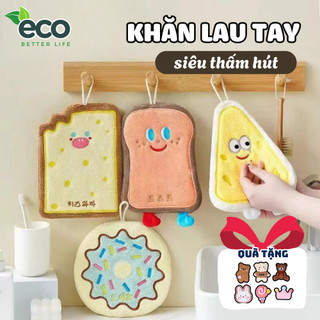 Khăn Lau Tay Siêu Thấm Hút Hình Bánh Mì Hoạt Hình Dễ Thương Treo Nhà Bếp, Nhà Tắm, Lau Khô Nhanh
