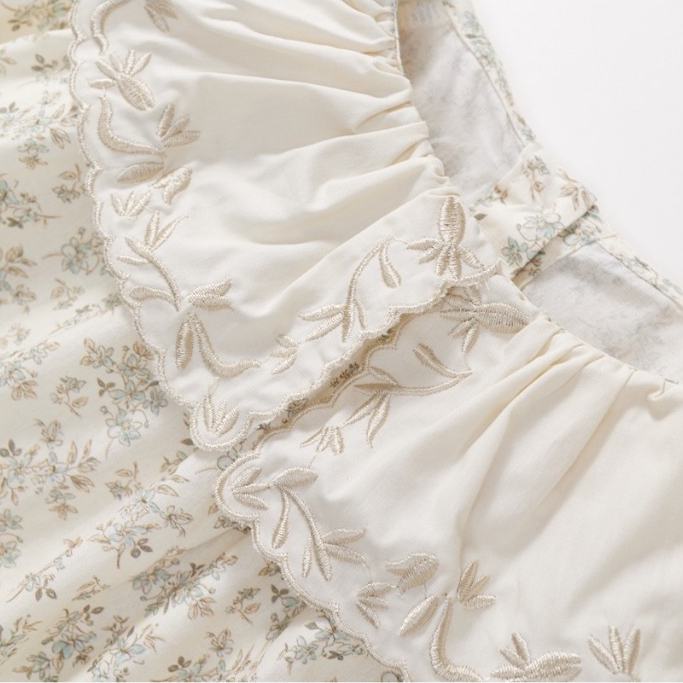 Váy Cho Bé Gái, Váy Hoa Nhí Tiểu Thư Hania Kids Cổ Tròn Tay Bo Chun Dễ Thương Vải Cotton Cao Cấp