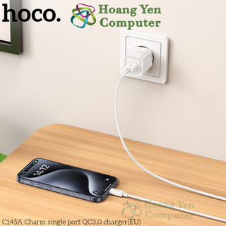 Cốc Sạc Nhanh Hoco C145A 1 Cổng USB QC3.0, Sạc Nhanh 18W - BH 12 Tháng - Hoàng Yến Computer