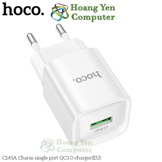 Cốc Sạc Nhanh Hoco C145A 1 Cổng USB QC3.0, Sạc Nhanh 18W - BH 12 Tháng - Hoàng Yến Computer