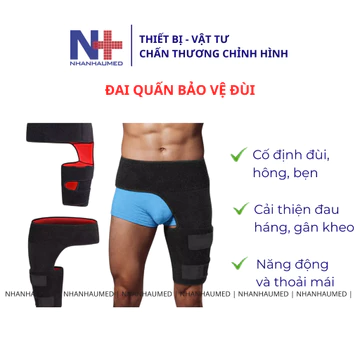 Băng Thun Cố Định Đùi, Băng Thun Bảo Vệ Đù, Đai Hông Điều Chỉnh Nẹp Cơ, Băng Đai Bảo Vệ Khớp Háng