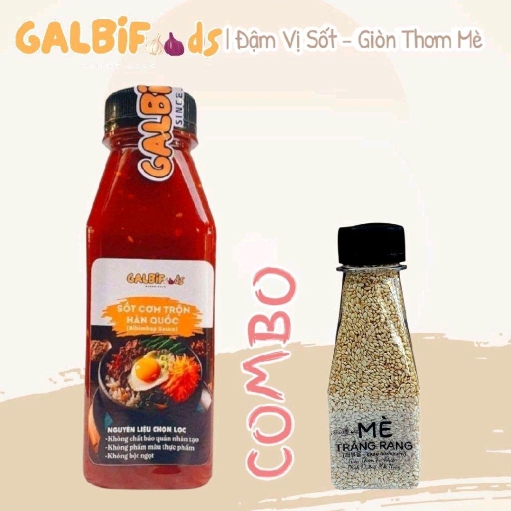 COMBO TIỆN LỢI: Sốt Cơm Trộn 400g + Hạt Mè Rang Chín 70g, Dùng trực tiếp làm cơm trộn, mì trộn...