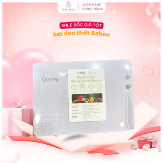 Bộ Dao Thớt Kháng Khuẩn Baboo x Gooby Đa Năng, Chống Tràn, Chống Trượt, Có Rãnh Mài Gừng Tỏi