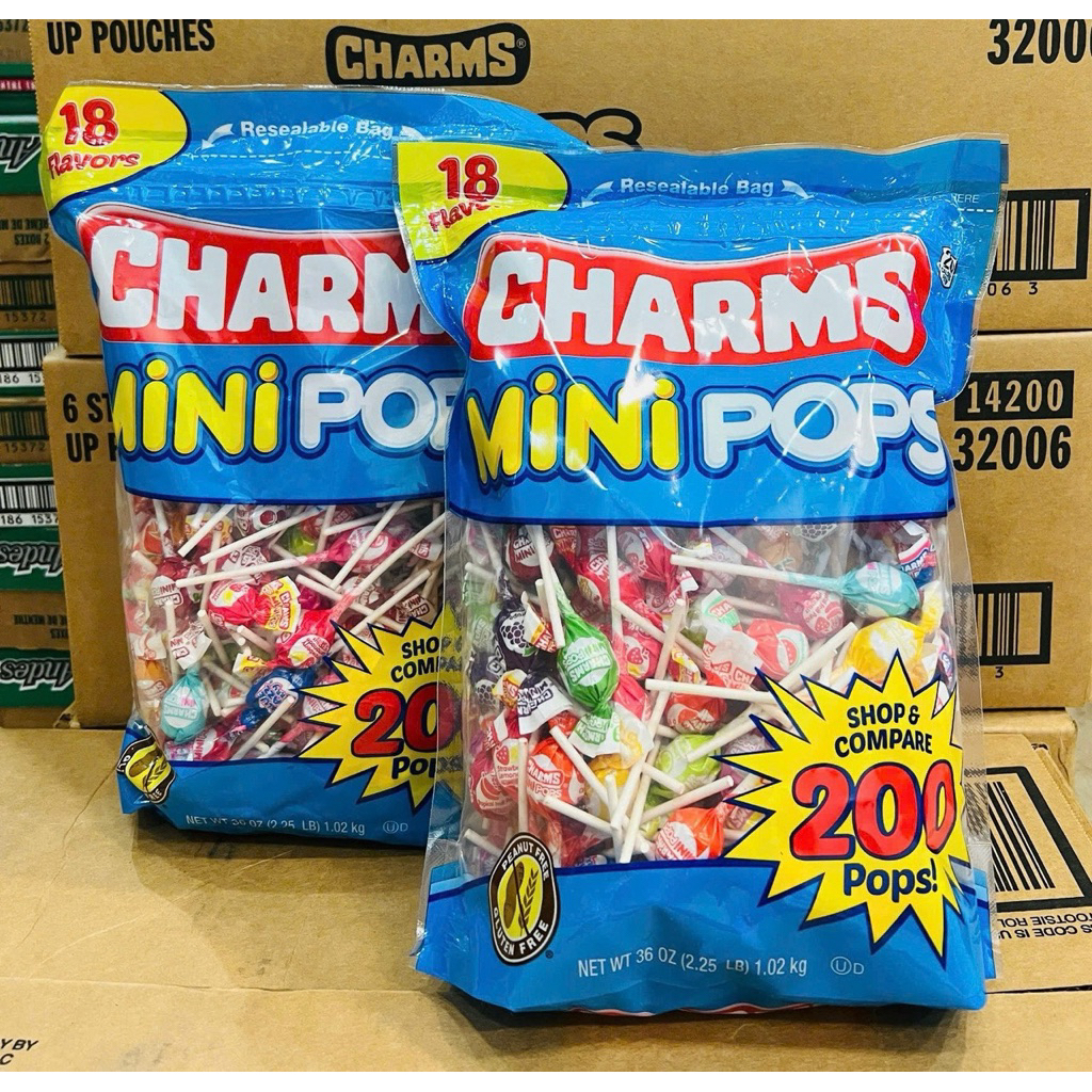 Date 2027 lẻ 100 Thanh Kẹo Mút Trái Cây Tổng Hợp Charms Mini Pops ...