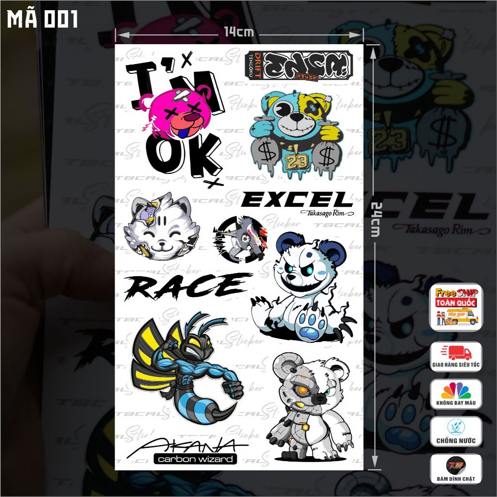 Tem Dán Xe Sticker Mẫu Racing NEW2025 | Shopee Việt Nam