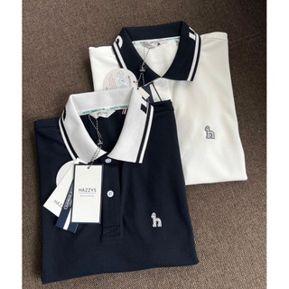 Áo polo golf Hazzy xuất hàn,thiết kế đơn giản tạo điểm nhấn 2 màu đen và trắng
