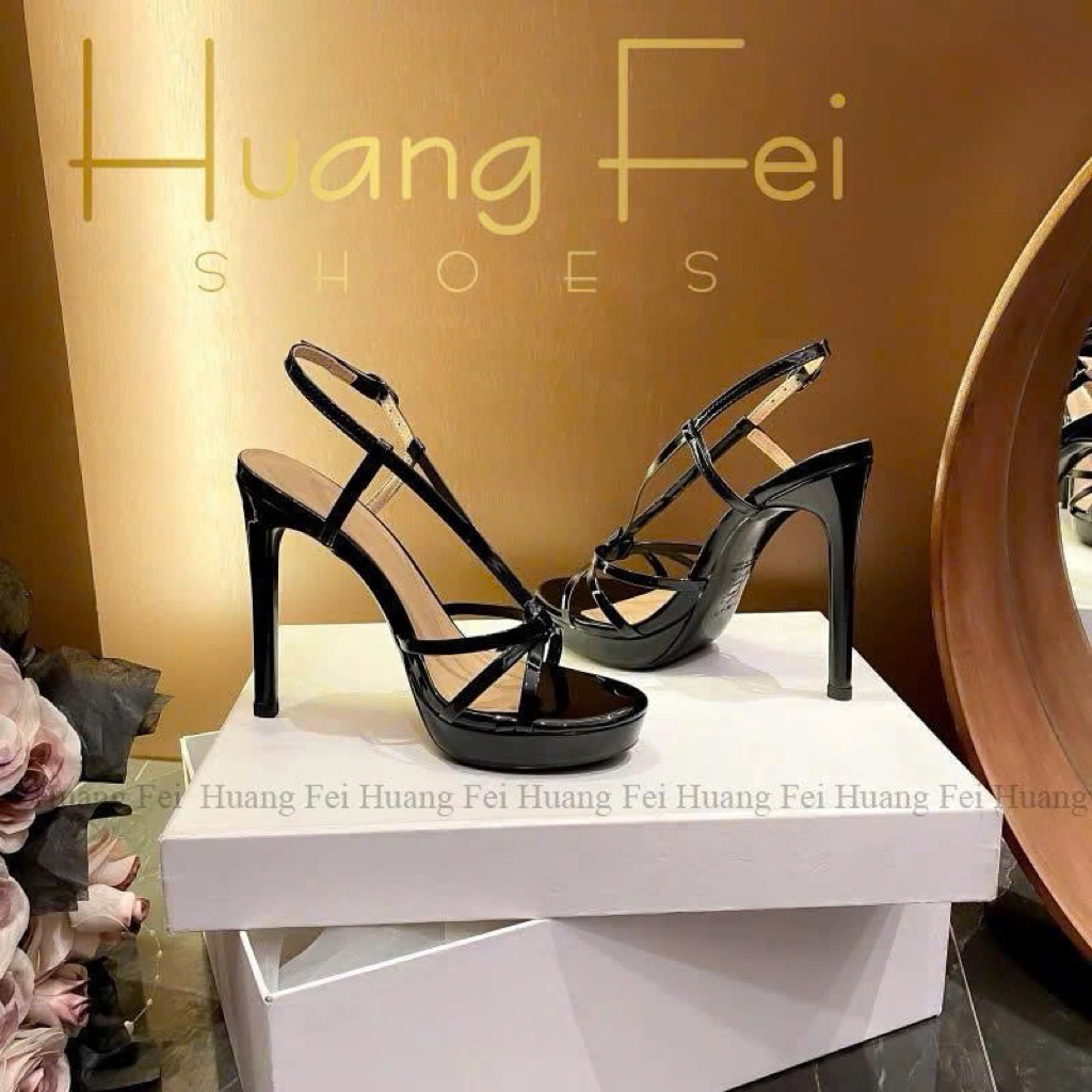 Giày Sandal Gót Nhọn Quai Chéo Mảnh Mã HF11 Gót Cao 12cm đúp mũi 2.5