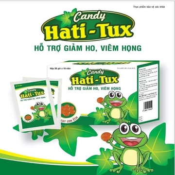 Kẹo Ngậm Hati-tux, Kẹo con ếch Thảo Dược Việt (1 hộp 20 gói) dùng được cho người tiểu đường giảm ho, khan tiếng