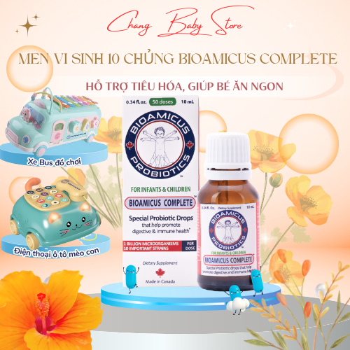 Men vi sinh 10 chủng BioAmicus Complete 10 ml hỗ trợ tiêu hóa, giúp bé ăn ngon, tăng cường miễn dịch