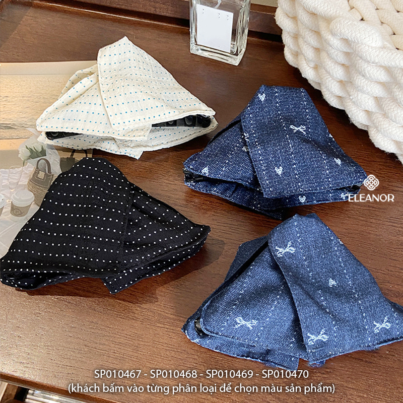Kẹp tóc nữ Eleanor Accessories càng cua hình tam giác chấm bi phụ kiện tóc kẹp tóc nơ tiểu thư 10467