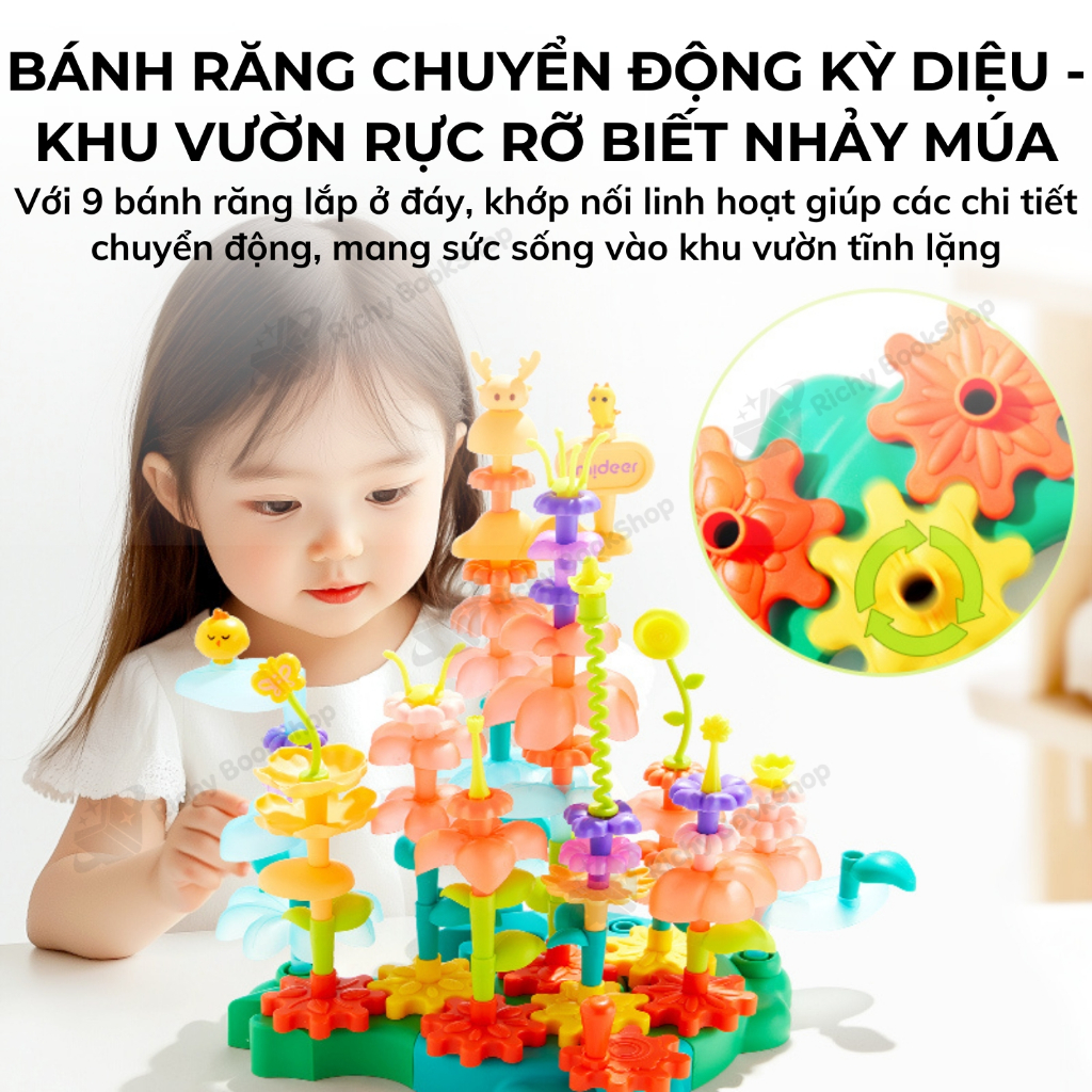 Bộ lắp ghép khu vườn hoa xoay kỳ diêu Mideer Rotating Garden Puzzle Blocks