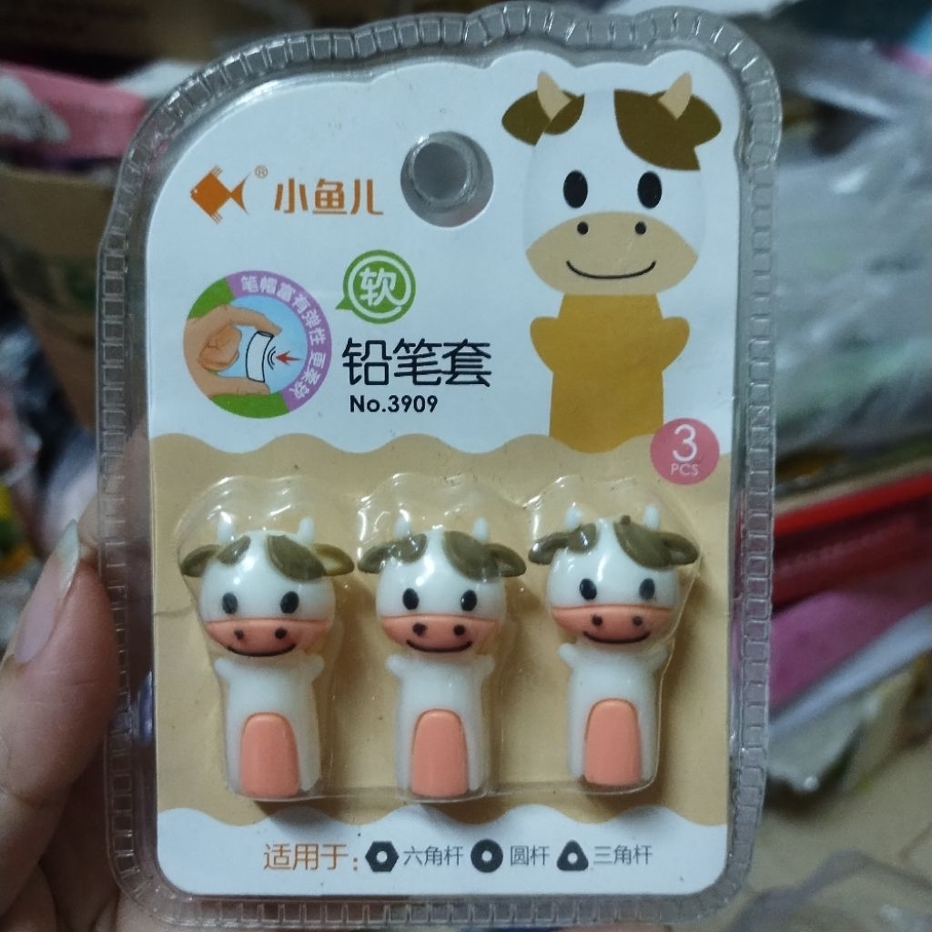 Nắp đậy bút chì bút máy hình thú (vỉ 3 cái)