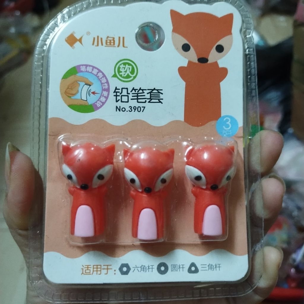 Nắp đậy bút chì bút máy hình thú (vỉ 3 cái)