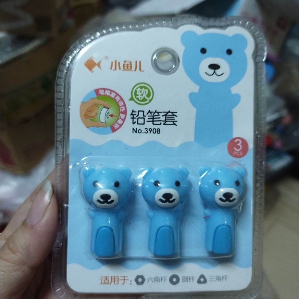Nắp đậy bút chì bút máy hình thú (vỉ 3 cái)