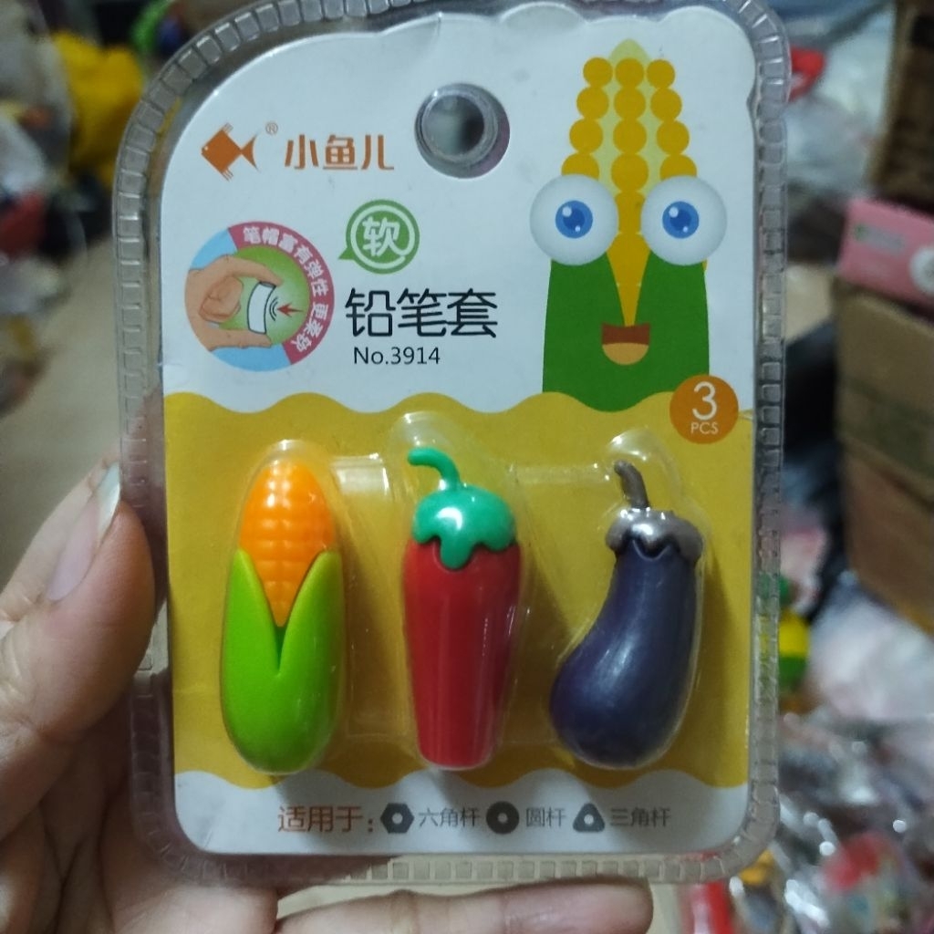 Nắp đậy bút chì bút máy hình thú (vỉ 3 cái)