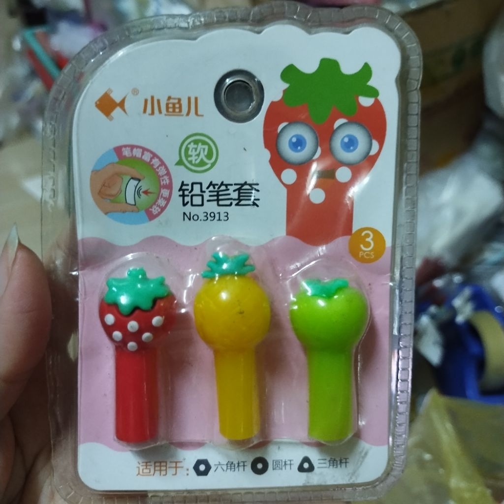 Nắp đậy bút chì bút máy hình thú (vỉ 3 cái)