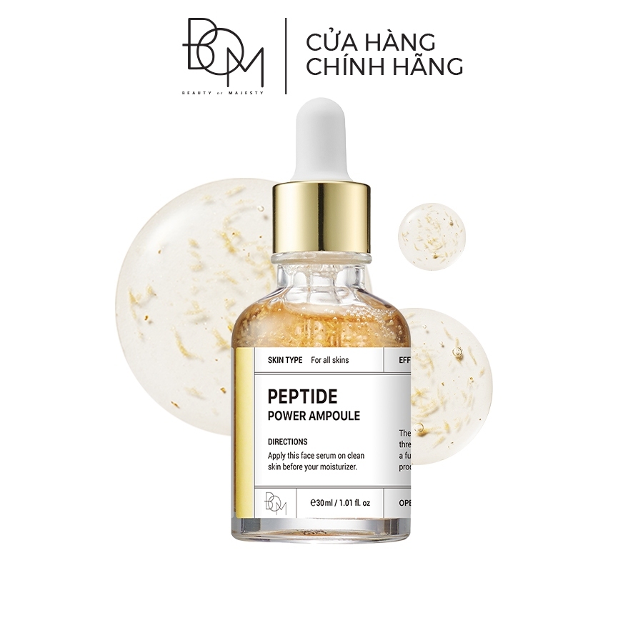 [DEAL ĐỘC QUYỀN] Tinh chất cải thiện độ đàn hồi da làm sáng da BOM Peptide Power Ampoule 30ml