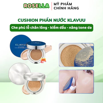 Cushion Phấn nước Klavuu Phấn nước che phủ tự nhiên, căng bóng, có chống nắng SPF50+ PA+++ Rosella beauty