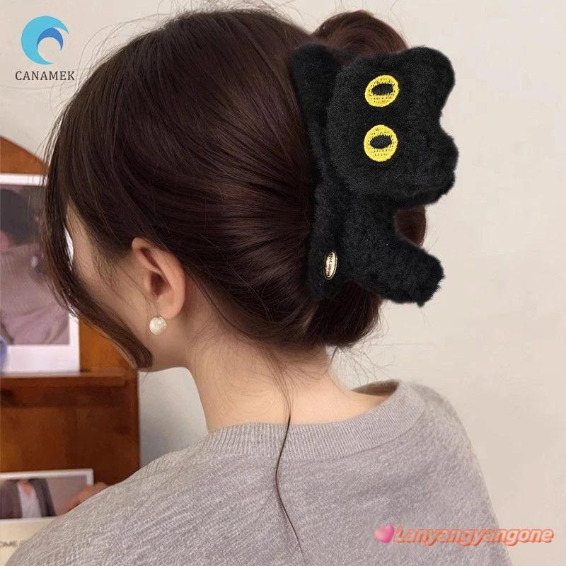 Kẹp Tóc Lông Nhung Hình Con Mèo Dễ Thương Phong Cách Phụ Kiện Tóc Cho Nữ và Bé Gái Empoli