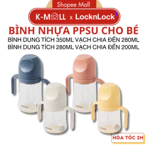 Bình Tập Uống Nước Cho Bé LocknLock Litte Luv PPSU Straw Cup HAP914 HAP915 Van Chống Sặc, Tay Cầm