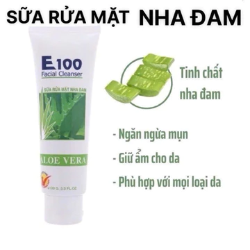 Sữa Rửa Mặt Nha Đam, Sữa Rửa Mặt E100, Sữa Rửa Mặt E100 Nha Đam, Sữa Rửa Mặt Trắng Da Se Khít Chân Lông (Chính Hãng)