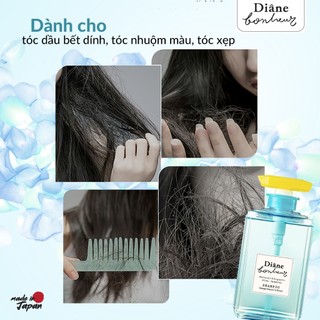 COMBO Dầu gội Dầu xả dưỡng tóc bóng mượt Diane Bonheur Blue Jasmine Damage Repair & Shine 500ml*2