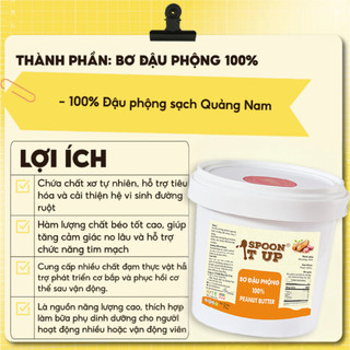 Bơ Đậu Phộng 100% Spoon It Up – Can 1kg 5kg – Không Đường Không Dầu – Eat Clean Gym