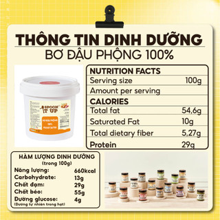 Bơ Đậu Phộng 100% Spoon It Up – Can 1kg 5kg – Không Đường Không Dầu – Eat Clean Gym