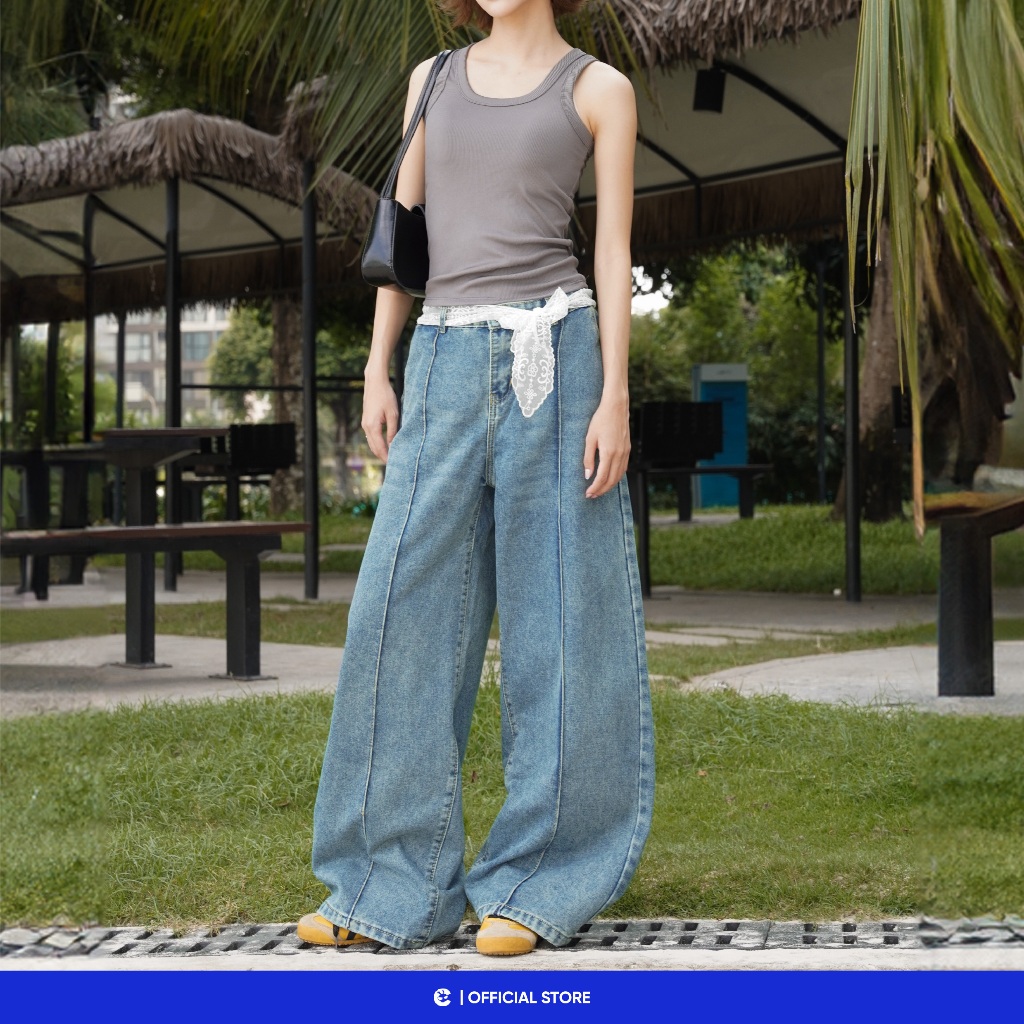 Quần jeans ống rộng quần bò nam nữ Local Brand Chính Hãng City Cycle Quần jeans Easy Denim