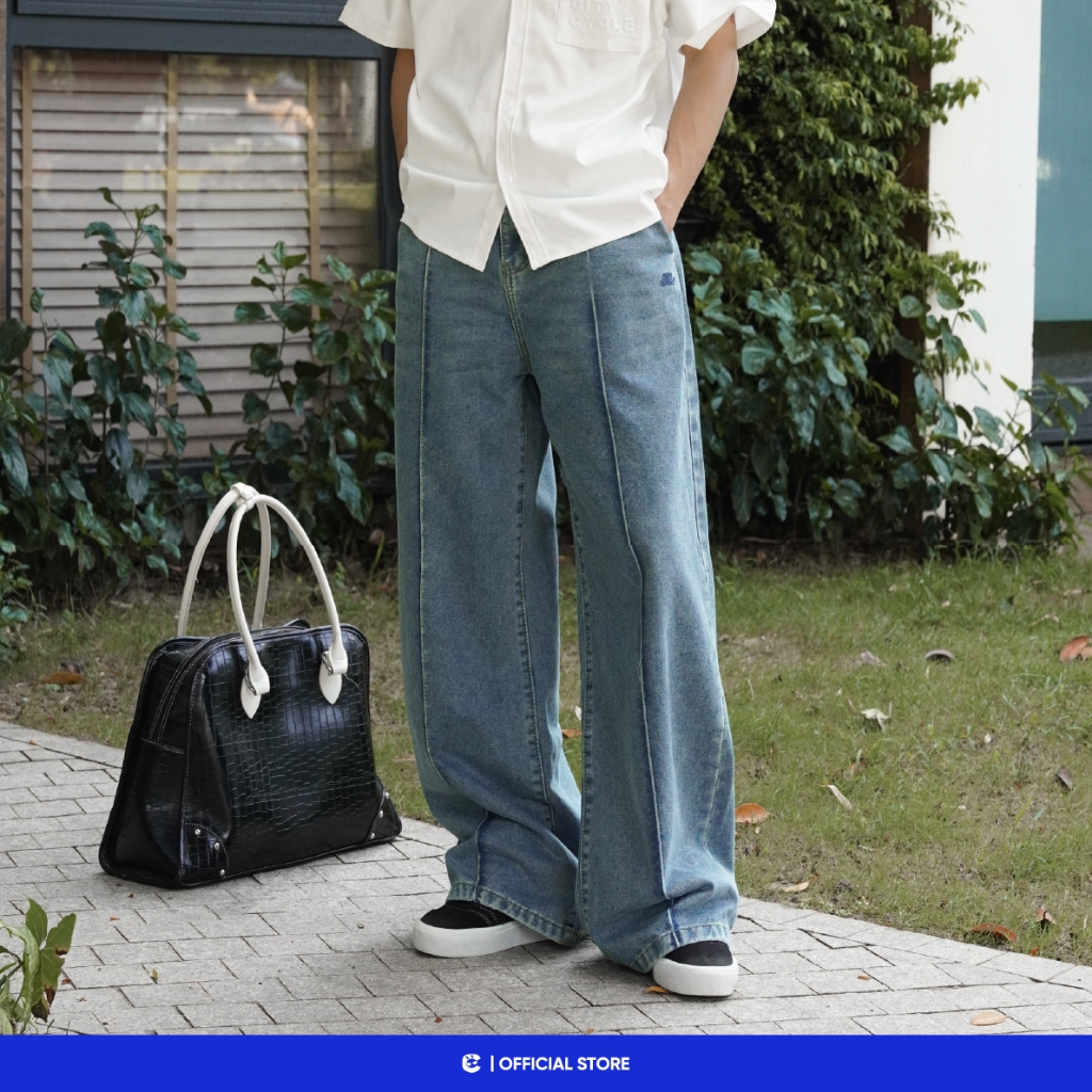 Quần jeans ống rộng quần bò nam nữ Local Brand Chính Hãng City Cycle Quần jeans Easy Denim