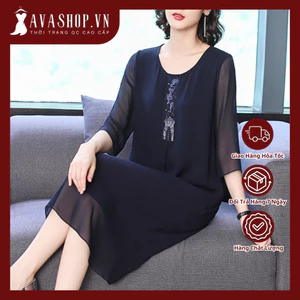 Đầm Nữ Trung Niên Dáng Suông Thời Trang VH88
