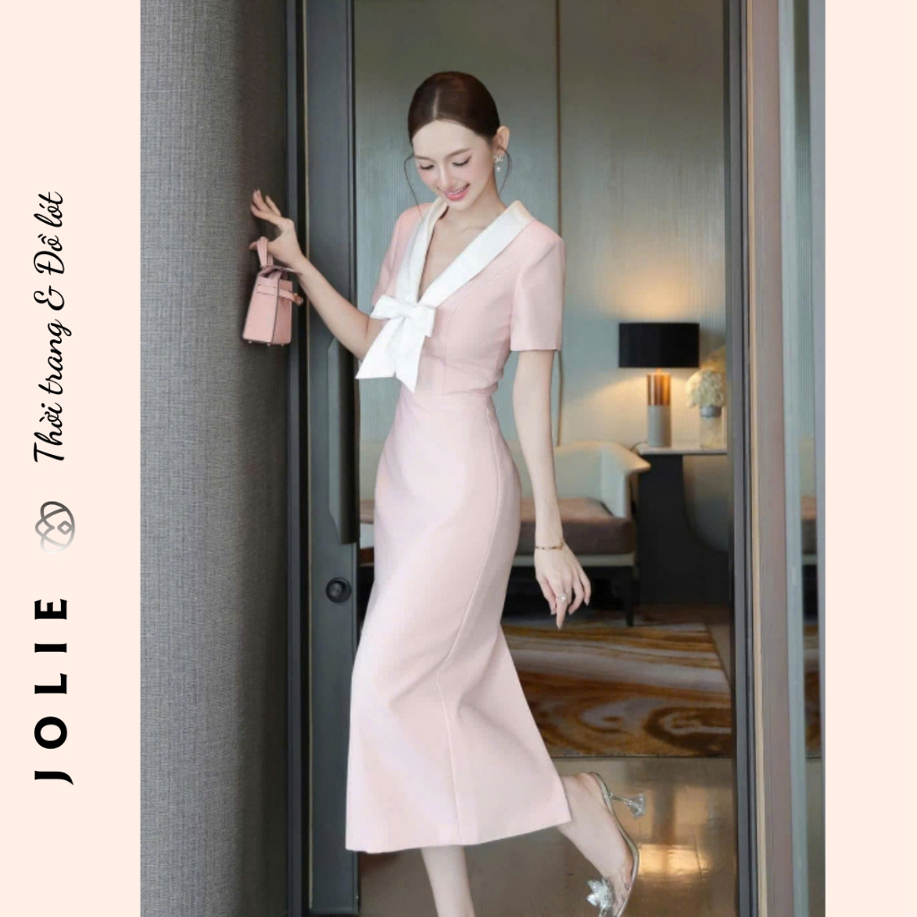 Váy Đầm Body Cổ Vest Thanh Lịch