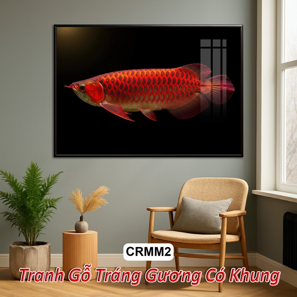 Tranh Tráng Gương Cá Rồng Phong Thủy Đem Lại Tài Lộc May Mắn Sức Khỏe - Tranh Gỗ Tráng Gương Decor Khách Sạn, Nhà Hàng