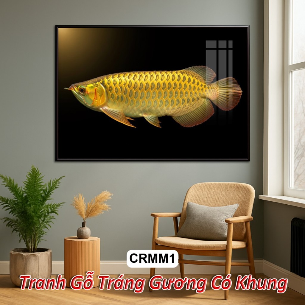 Tranh Tráng Gương Cá Rồng Phong Thủy Đem Lại Tài Lộc May Mắn Sức Khỏe - Tranh Gỗ Tráng Gương Decor Khách Sạn, Nhà Hàng