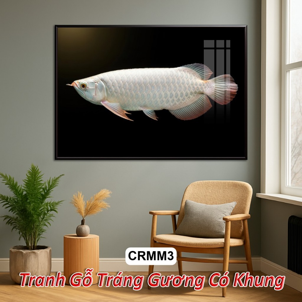 Tranh Tráng Gương Cá Rồng Phong Thủy Đem Lại Tài Lộc May Mắn Sức Khỏe - Tranh Gỗ Tráng Gương Decor Khách Sạn, Nhà Hàng