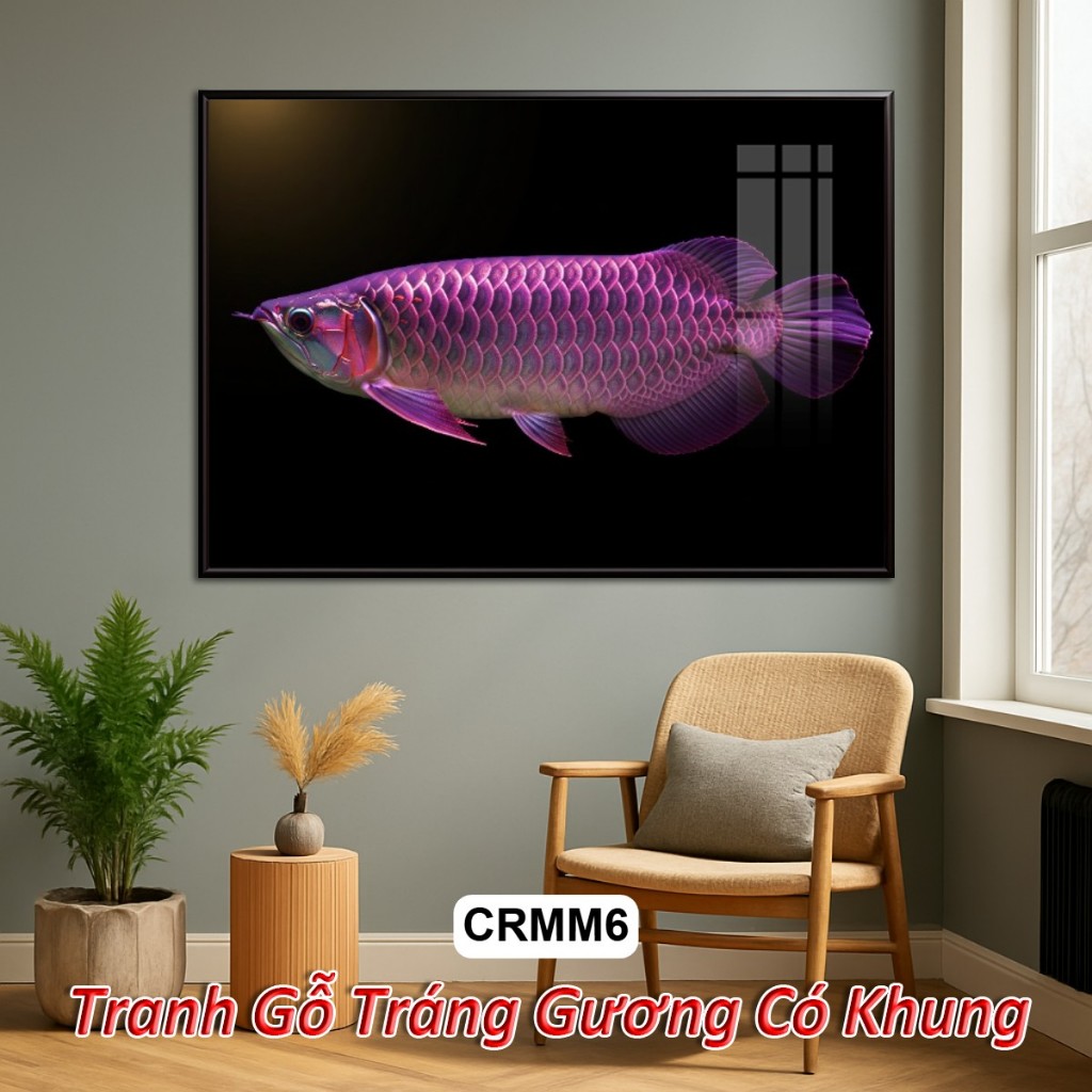 Tranh Tráng Gương Cá Rồng Phong Thủy Đem Lại Tài Lộc May Mắn Sức Khỏe - Tranh Gỗ Tráng Gương Decor Khách Sạn, Nhà Hàng