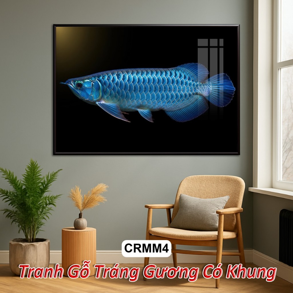 Tranh Tráng Gương Cá Rồng Phong Thủy Đem Lại Tài Lộc May Mắn Sức Khỏe - Tranh Gỗ Tráng Gương Decor Khách Sạn, Nhà Hàng
