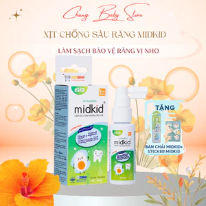 Xịt chống sâu răng Midkid vị Nho chính hãng cho bé từ 1 tuổi nuốt an toàn, làm sạch bảo vệ răng 30ml