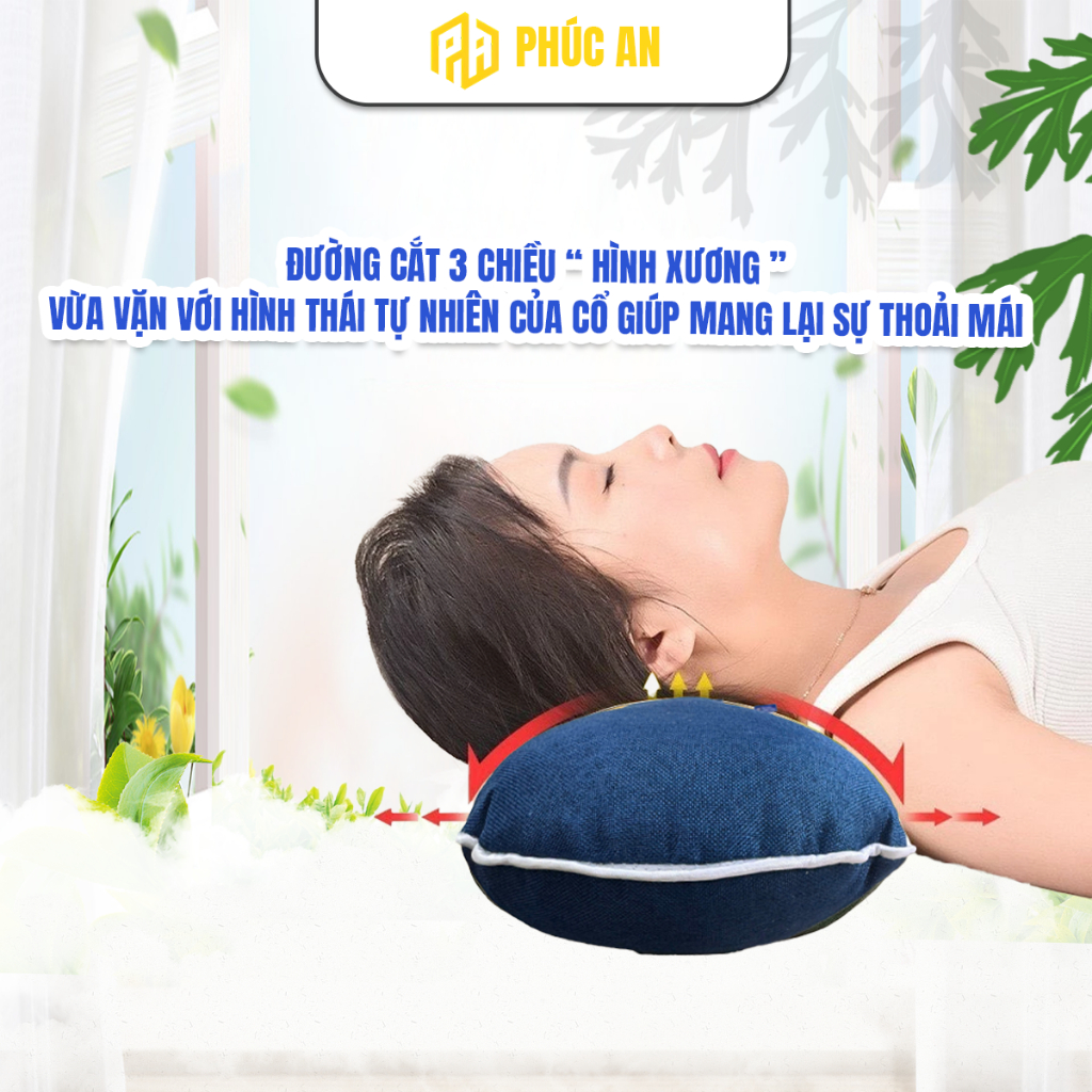 Gối Điện Ngải Cứu Phúc An Sưởi Ấm Giảm Đau Nhức Vai Gáy Thiết Kế Công Thái Học Hỗ Trợ Giấc Ngủ Ngon