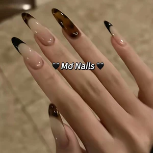 Nailbox Thiết Kế, Móng Úp, Móng Giả French Phối Da Beo Sang Trọng Slay Cá Tính M12