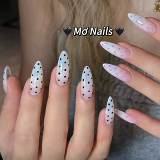 (Tặng Keo/Hộp) Nailbox Thiết Kế, Móng Úp, Móng Giả Chấm Bi Đen Hồng Hottrend Siêu Slay Dễ Phối Đồ M13