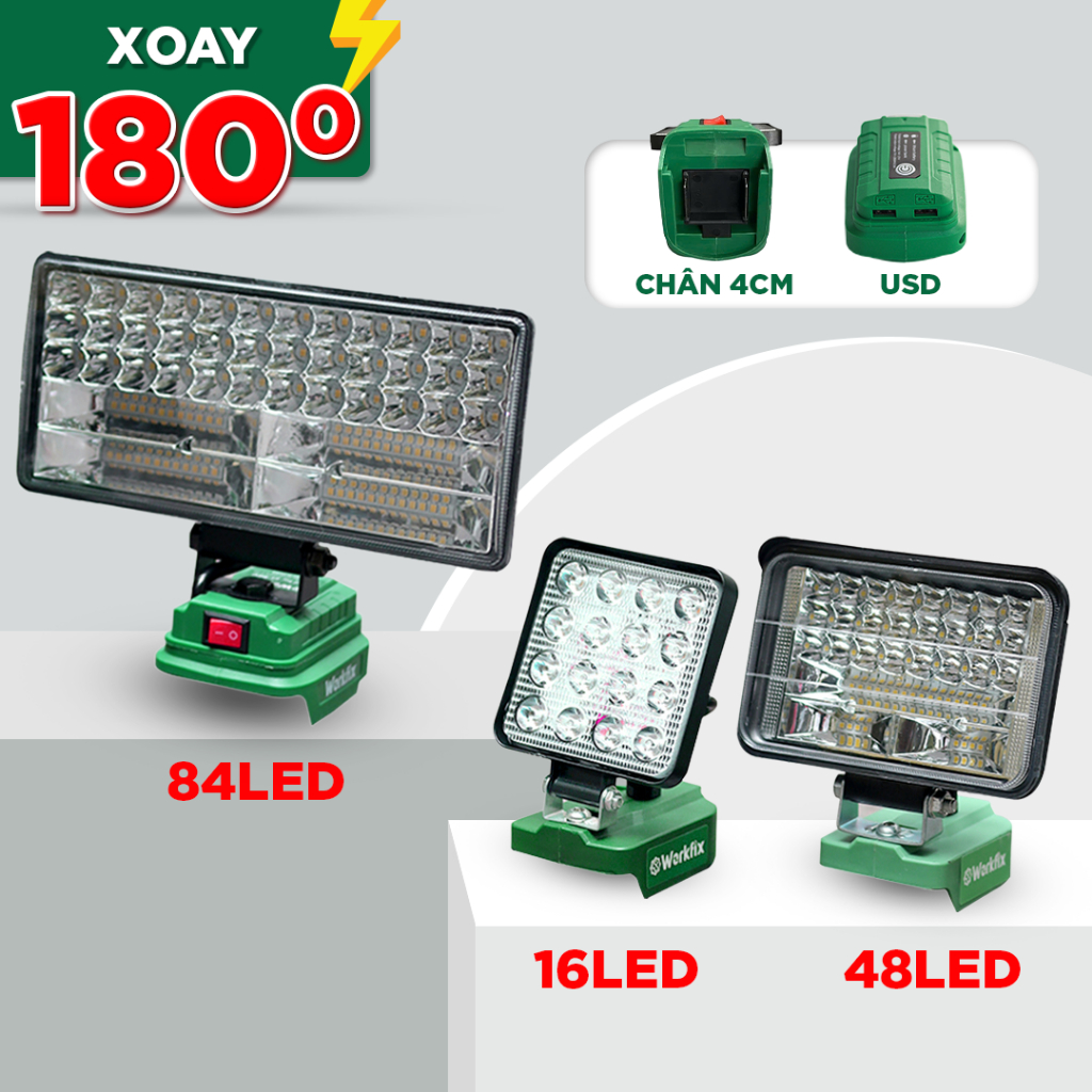 [Kèm PIN & SẠC] Đèn Pin 16-48-84 Bóng Workfix 2 Tốc , Cổng USB, Dùng Liên Tục 8 Tiếng, Pin Phổ Thống