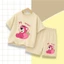Set Bộ Thun Cotton Mùa Hè Cho Bé – Hình Gấu Hồng Ôm Dâu Tây, Vải Mềm Mịn Mát Mẻ Thoải Mái (M 267)