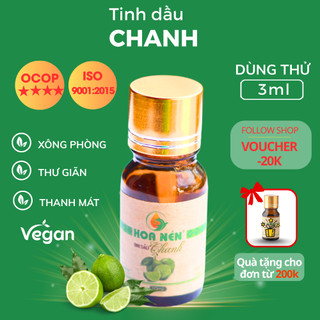Tinh dầu Chanh nguyên chất - Hoa Nén - Hương thơm mát, khử mùi, ẩm mốc - Dùng thử 3ml