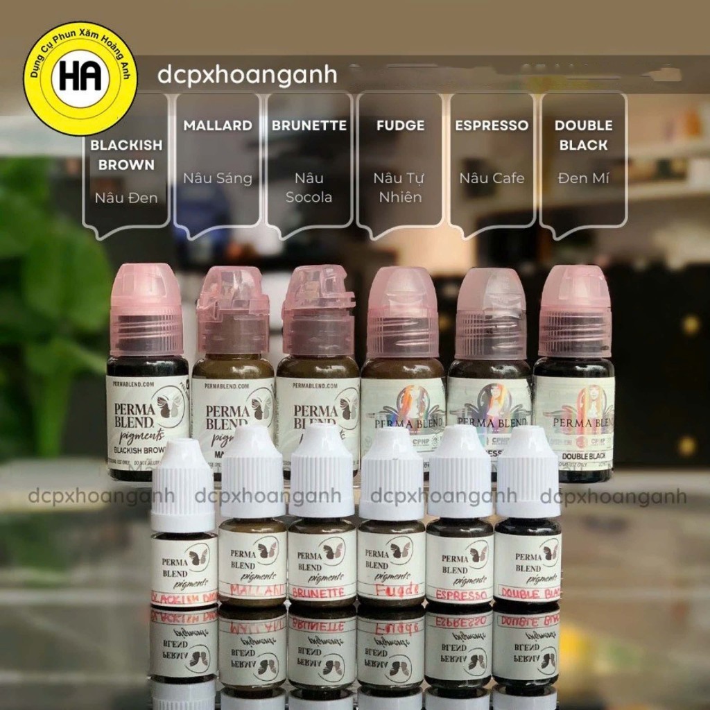 Mực Perma Blend Hữu Cơ – Chính Hãng USA | Lên Màu Siêu Đậm, Bong Chuẩn Màu, An Toàn Cho Phun Xăm Môi