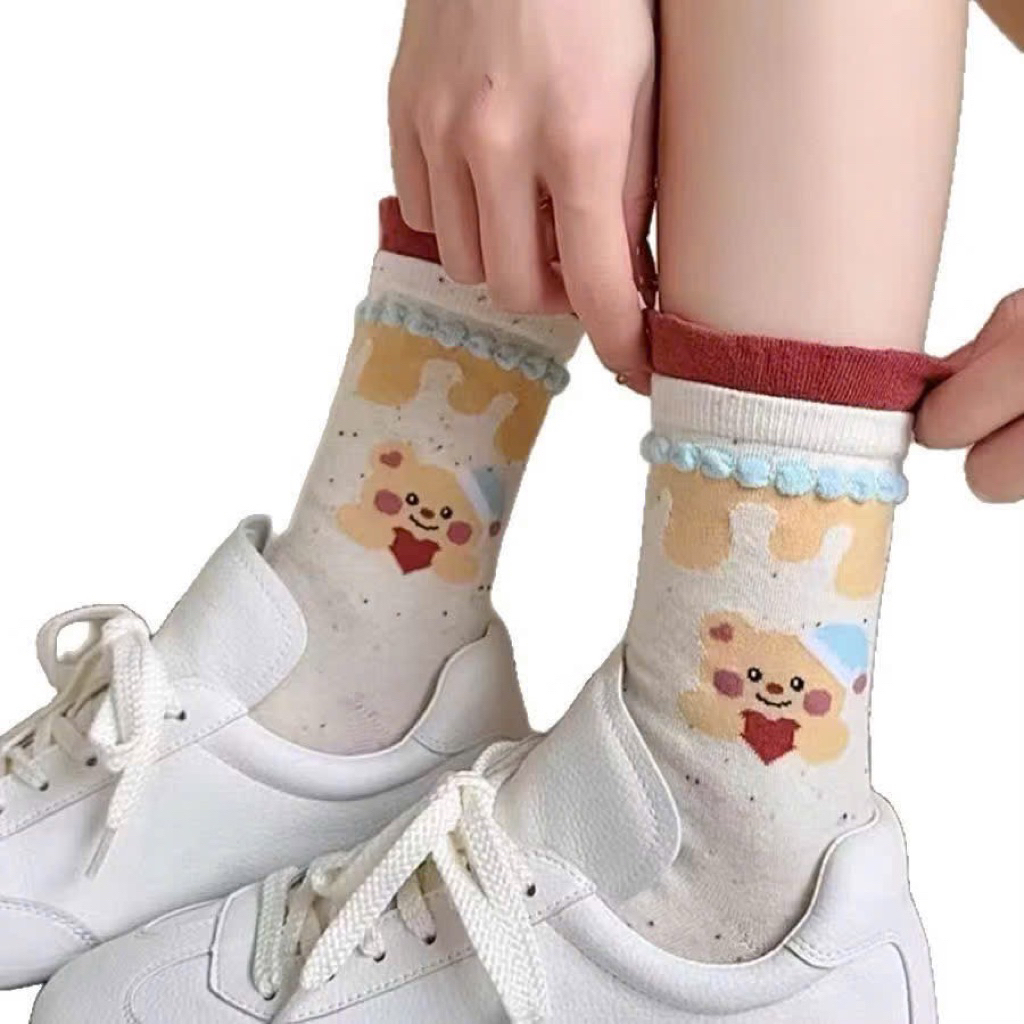 tất chân nữ.Set 10 Đôi Tất Nữ Họa Tiết Hình Thú Cute Cổ Cao_Siêu Xinh, Chất Liệu Dày Dặn Mềm Mịn Mẫu
