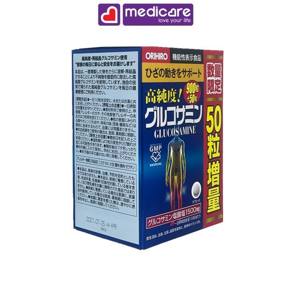Viên uống ORIHIRO Glucosamine 1500mg bảo vệ khớp hộp 950 viên