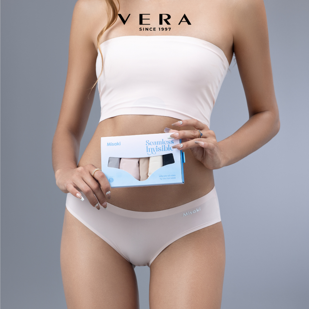 Combo 5 Quần lót nữ  Misaki su lạnh mềm lưng vừa không viền cao cấp thoải mái thoáng khí - M1018