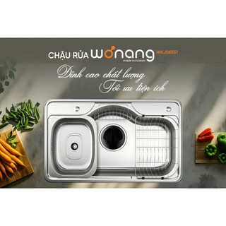 Chậu Rửa Bát Wonang WKJ08551 Inox 304 Nhập Khẩu Hàn Quốc Chính Hãng Bảo Hành 5 Năm